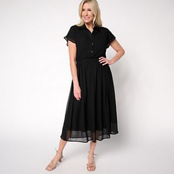 by stacy london Dresses & Skirts - by Stacy London Regular Jersey Dress with Chiffon Overlay